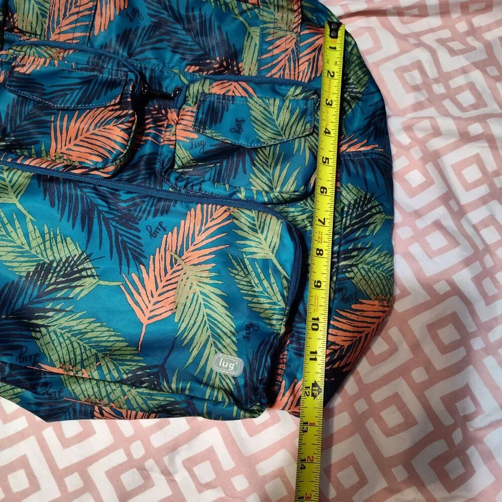 Lug Packable Puddle Jumper Tote Tropical Ocean Print Lightweight Travel Bag